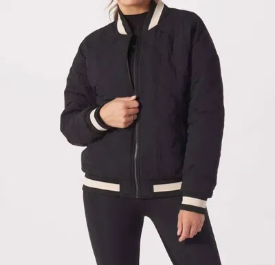 Glyder Varsity Jacket In Black / Oatmilk In Multi
