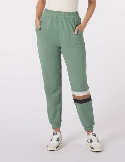 Glyder Vintage Oversized Jogger In Sage/tonal Stripes In Multi