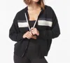 Glyder Vintage Oversized Zip Up In Black Carbon/oatmilk/ash Grey
