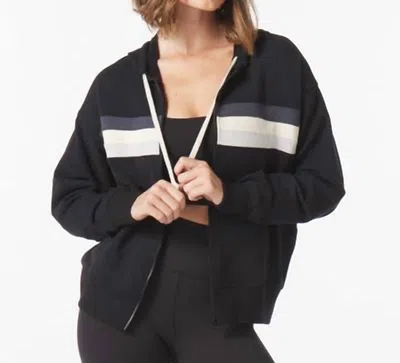 Glyder Vintage Oversized Zip Up In Black Carbon/oatmilk/ash Grey In Multi
