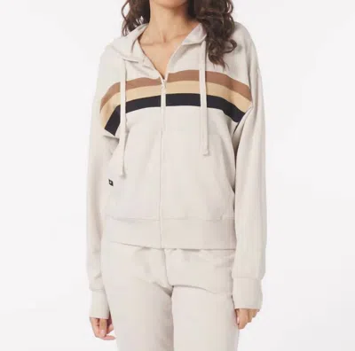 Glyder Vintage Oversized Zip Up In Oatmilk Tonal Stripe In Multi