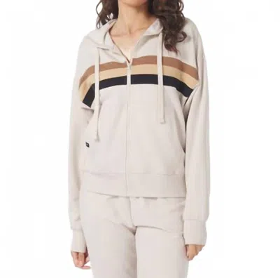 Glyder Vintage Oversized Zip Up In Oatmilk/tonal Stripes In Multi