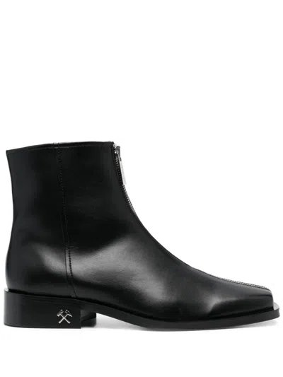 Gmbh Adem Ankle Leather Boots In Black Black