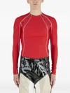 Gmbh Ande Zip-detail Long-sleeve T-shirt In Red