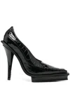Gmbh Asena 140mm Croc-embossed Pumps In Black