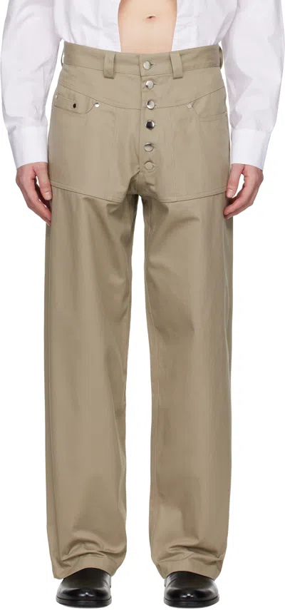 Gmbh Beige Arun Trousers In Khaki