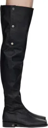 Gmbh Black Adem Overknee Snap Buttons Tall Boots In Black