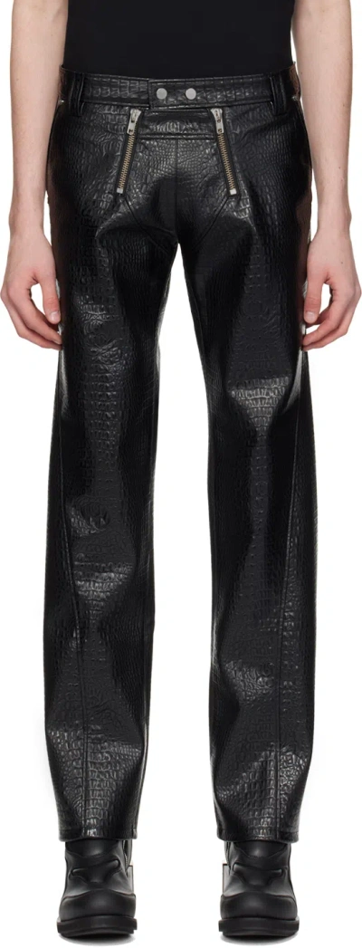 Gmbh Black Talj Faux-leather Trousers