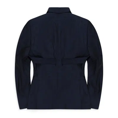 Gmbh Double-breasted W Extended Lapel Navy Blazers & Jacket In Blue