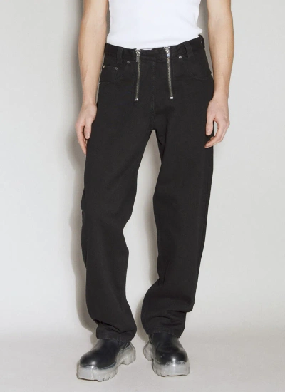 Gmbh Double-zip Jeans In Black