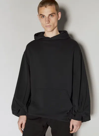 Gmbh Exaggerated Sleeve Hooded Sweatshirt In Black