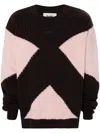 Gmbh Geometric-pattern Knitted Jumper In Brown