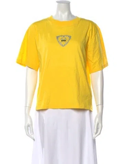 Pre-owned Gmbh Graphic Print Crew Neck T-shirt In Yellow