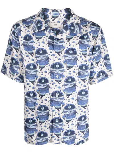 Gmbh Graphic-print Short-sleeve Shirt In Blue