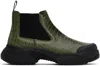 Gmbh Green Low Chelsea Boots In Green