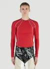 Gmbh Ande Zip-detail Long-sleeve T-shirt In Red