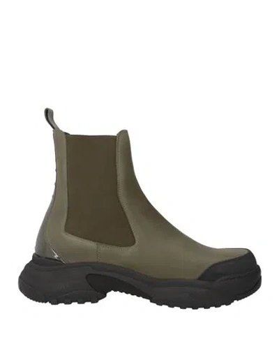Gmbh Man Ankle Boots Military Green Size 9 Textile Fibers