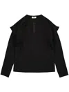 Gmbh Long Sleeve Top With Shawl In Black