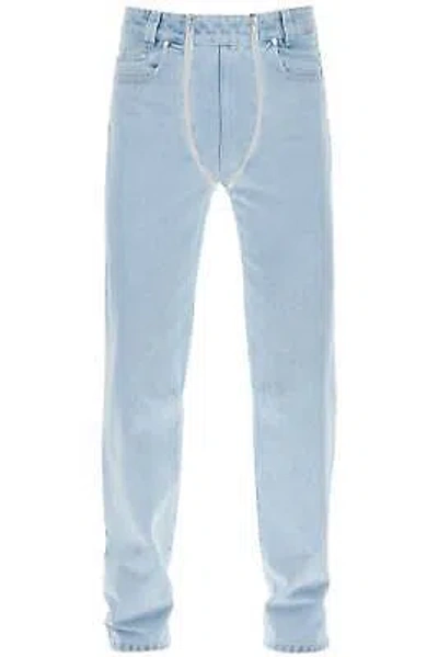 Pre-owned Gmbh Straight Leg Jeans With Double Zipper In Light Indigo Blue (light Blue)