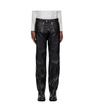 Gmbh Talj Faux-leather Trousers In Black