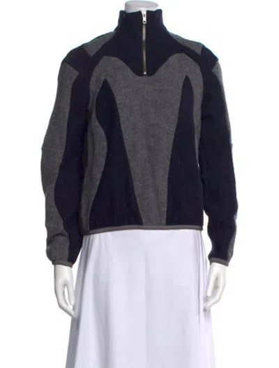Pre-owned Gmbh Wool Colorblock Pattern Sweater In Blue
