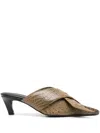 Gmbh Zina 60mm Croc-embossed Mules In Brown