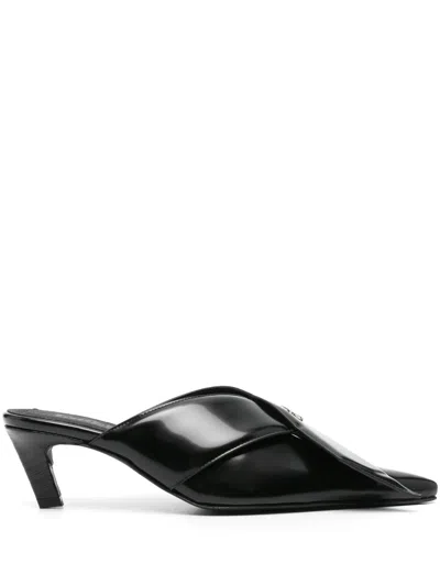 Gmbh Zina 60mm Mules In Zina Bow Mule - Old Black Abrasivato