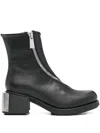 Gmbh Zip-detail Block-heel Boots In Black