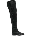 Gmbh Zip-front Overknee Boots In Black