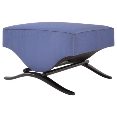 Pre-owned Gmd Berlin Bespoke Modernist Stool, High Gloss Lacquered Wood, Fabric Upholstery In Brown