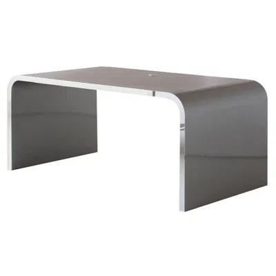 Pre-owned Gmd Berlin Executive Waterfall Metal Desk In Art Deco, Streamline Design, Germany, 2015 In Brown