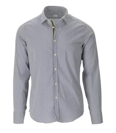 Gmf 965 Blue And White Striped Shirt In Gray