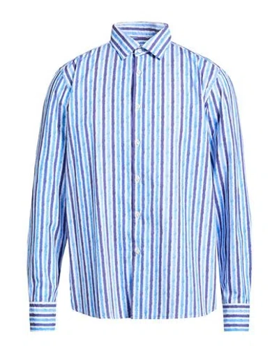Gmf 965 Man Shirt Azure Size 17 Cotton In Blue