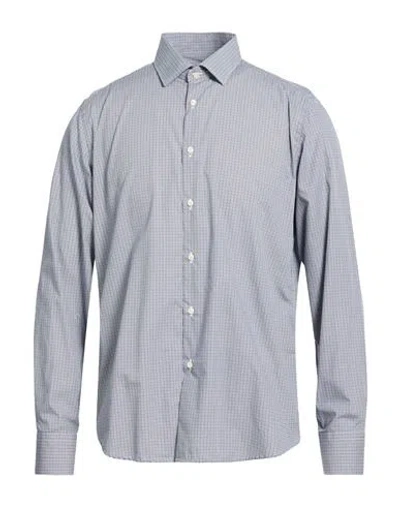 Gmf 965 Man Shirt Blue Size 17 Cotton In Gray