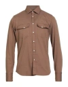 Gmf 965 Man Shirt Brown Size 15 ¾ Cotton