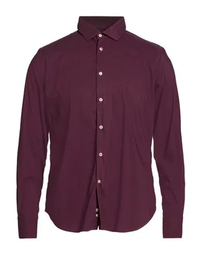 Gmf 965 Man Shirt Burgundy Size 15 ½ Cotton, Polyamide, Elastane In Red