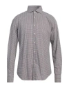 Gmf 965 Man Shirt Dark Brown Size 16 Cotton In Brown