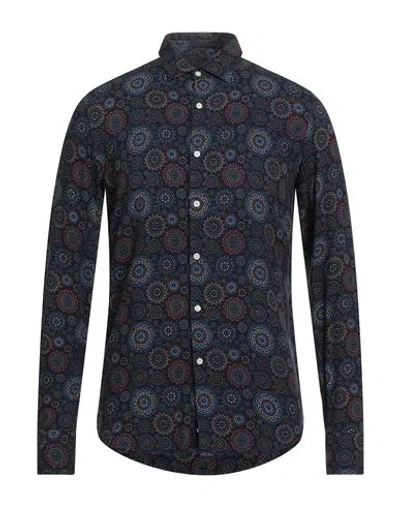 Gmf 965 Man Shirt Dark Purple Size 17 ½ Viscose In Black