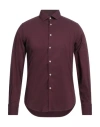 Gmf 965 Man Shirt Plum Size 15 ½ Cotton, Polyamide, Elastane In Purple