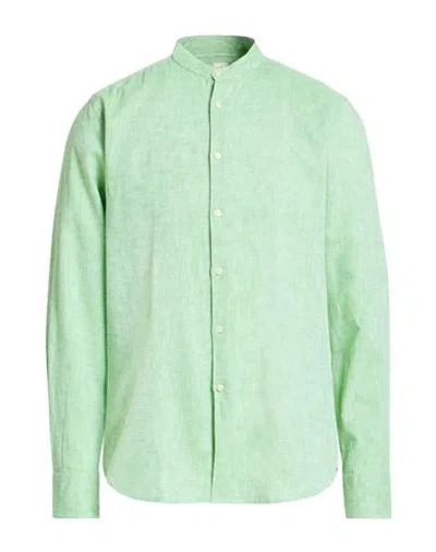 Gmf 965 Man Shirt Green Size 17 Linen, Cotton