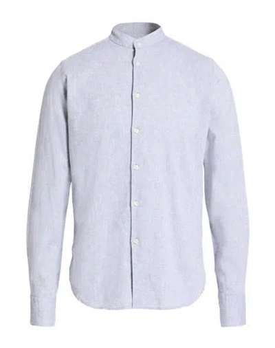 Gmf 965 Man Shirt Grey Size 17 ½ Linen, Cotton In Gray