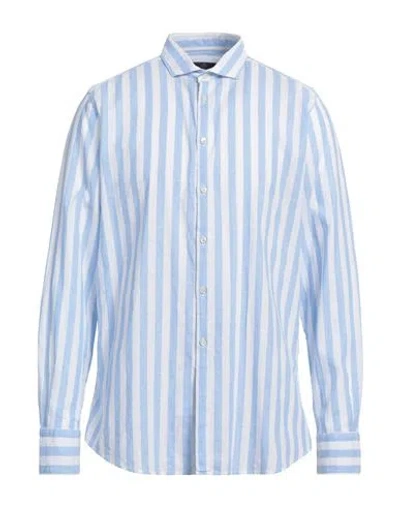 Gmf 965 Man Shirt Light Blue Size 17 ½ Linen, Cotton