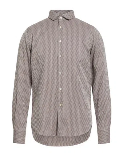 Gmf 965 Man Shirt Light Brown Size 17 Cotton In Multi