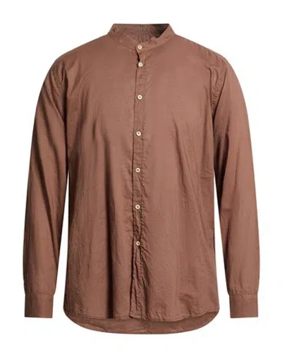 Gmf 965 Man Shirt Light Brown Size 18 Cotton