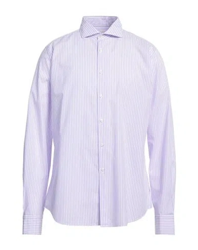 Gmf 965 Man Shirt Lilac Size 17 Cotton In Purple