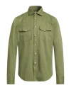 Gmf 965 Man Shirt Military Green Size 16 Cotton
