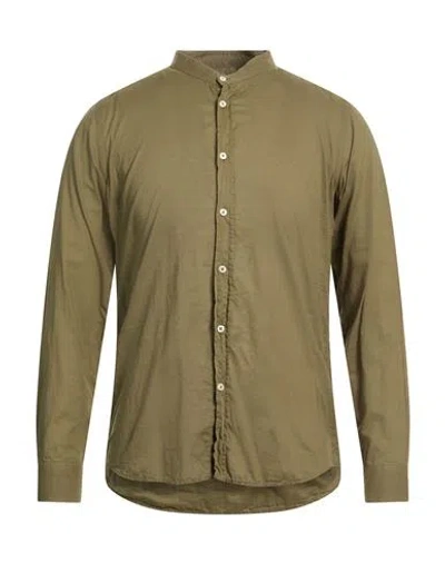 Gmf 965 Man Shirt Military Green Size 16 Cotton