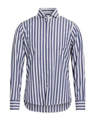 Gmf 965 Man Shirt Navy Size 16 Cotton In Blue