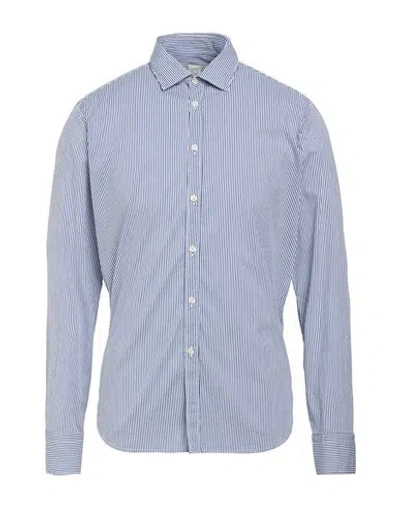 Gmf 965 Man Shirt Navy Size 16 ½ Cotton, Polyamide, Elastane In Blue