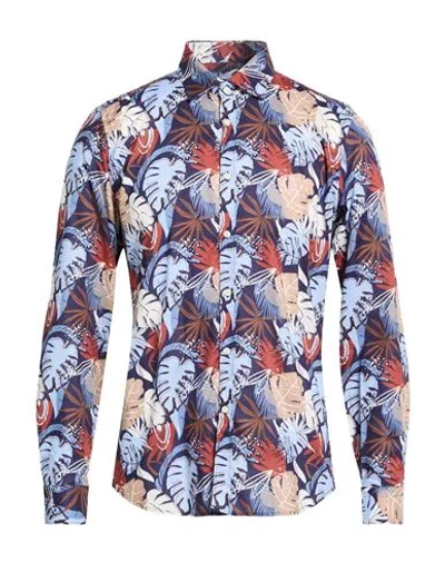 Gmf 965 Man Shirt Navy Size 17 ½ Cotton In Multi